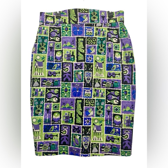 Pinup Couture Dresses & Skirts - Pinup Girl Clothing Laura Byrnes California Wiggle Skirt Tiki Tile Print 2X
